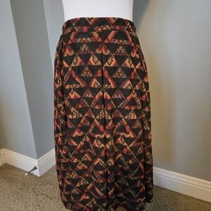 NWOT LuLaRoe Multicolor Abstract Midi Skirt
